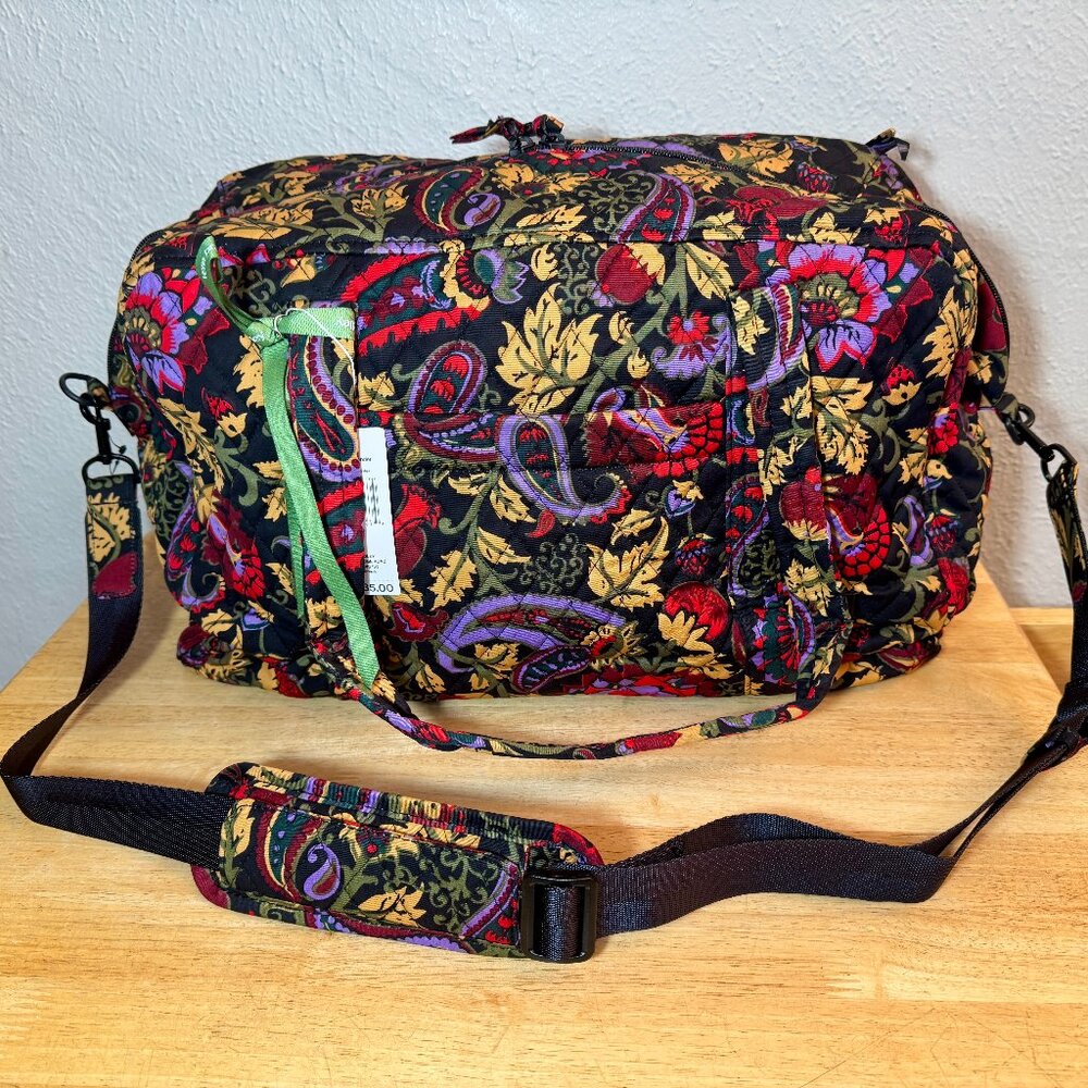 Vera Bradley Miramar Weekender in Midnight Garden Paisley NWT